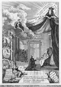 1781年にジャックネッカー（1732-1804）がルイ16世（1754-93）に与えた報告の寓意 作： French School
